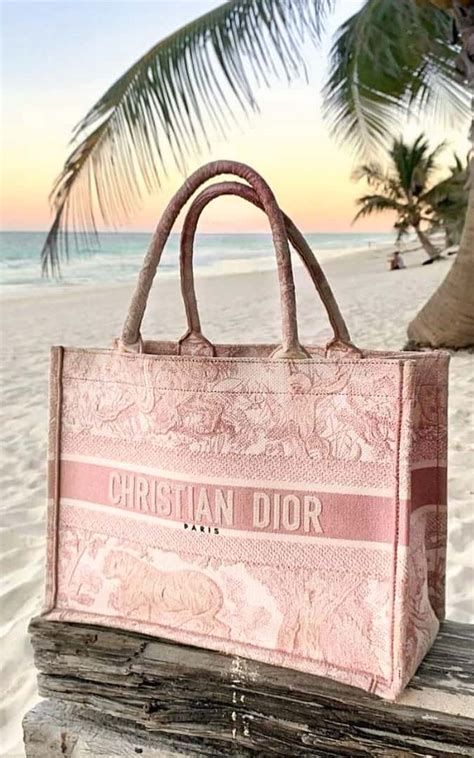 dior pink beach bag|christian Dior tote bag pink.